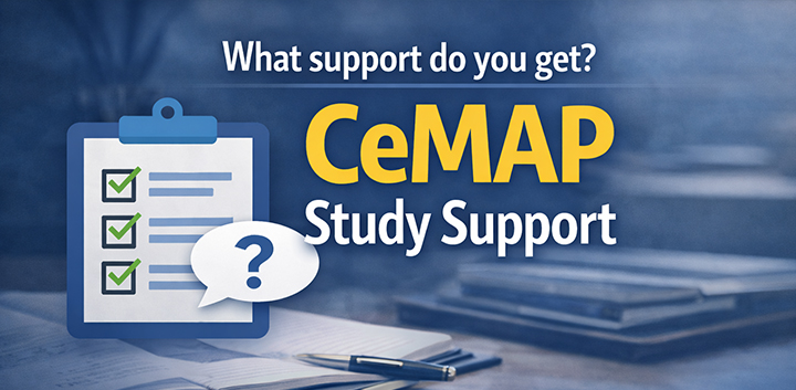 CeMAP study support image showing tutor support structured learning and exam feedback