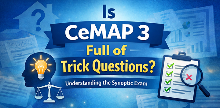 CeMAP 3 judgement based exam graphic asking “Is CeMAP 3 full of trick questions?