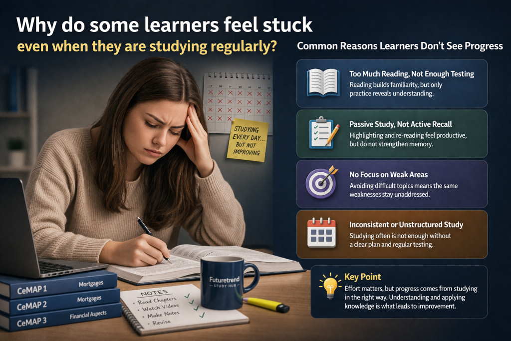 CeMAP learner feeling stuck despite regular studying with notes, textbooks and practice questions
