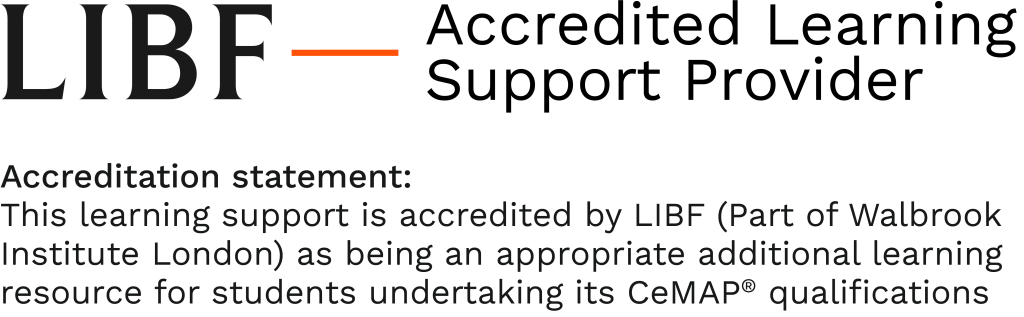 Accredited CeMAP Learning Support Provider by The London Institute of Banking & Finance