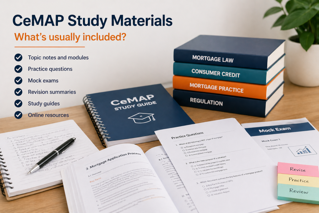 CeMAP study materials including notes practice questions mock exams and study guides