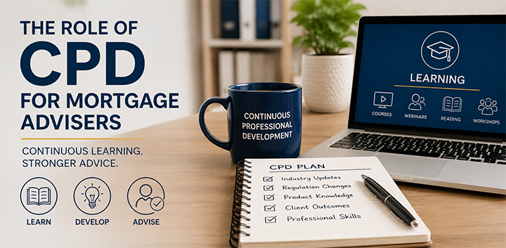 Mortgage adviser continuing professional development with online learning, training resources, industry updates and professional skills development.