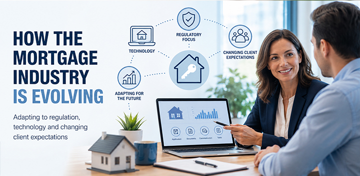 Mortgage adviser using digital technology to support clients as the mortgage industry evolves through regulation and innovation