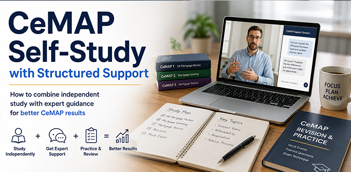 CeMAP self-study with structured support and tutor guidance