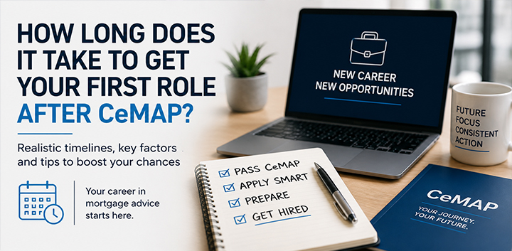 Graduate preparing for their first mortgage adviser role after passing CeMAP, with job applications, career planning and interview preparation.