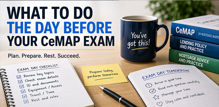 What to do the day before your CeMAP exam, including revision and practical preparation