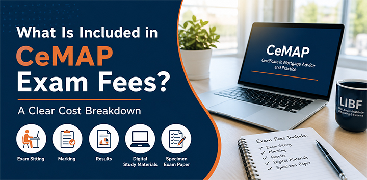 What is included in CeMAP exam fees including exam sitting, marking, results and digital study materials