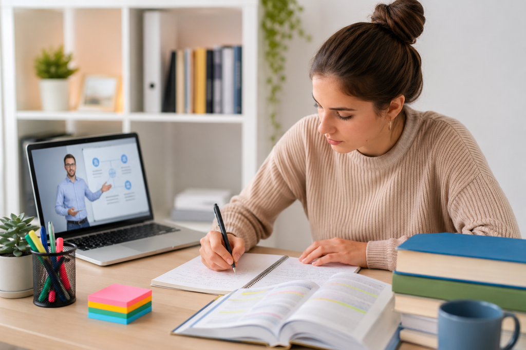 Beginner learning CeMAP through structured study materials and tutor guidance