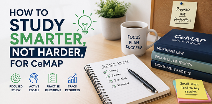 How to study CeMAP efficiently using focused study, active recall, practice questions and progress tracking